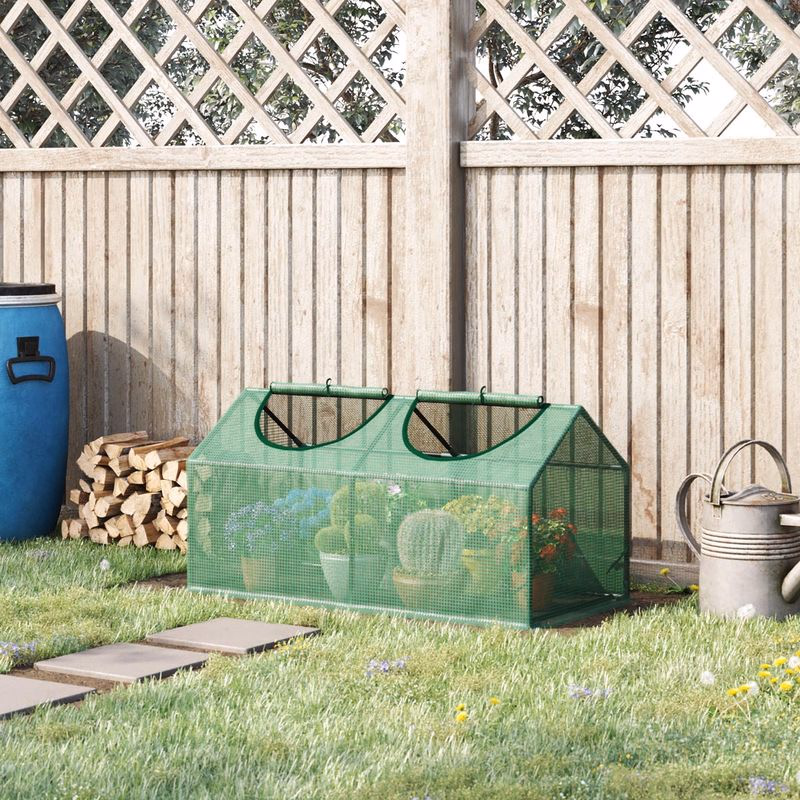 Fóliovník s 2 oknami, zelený, 119 x 60 x 60 cm