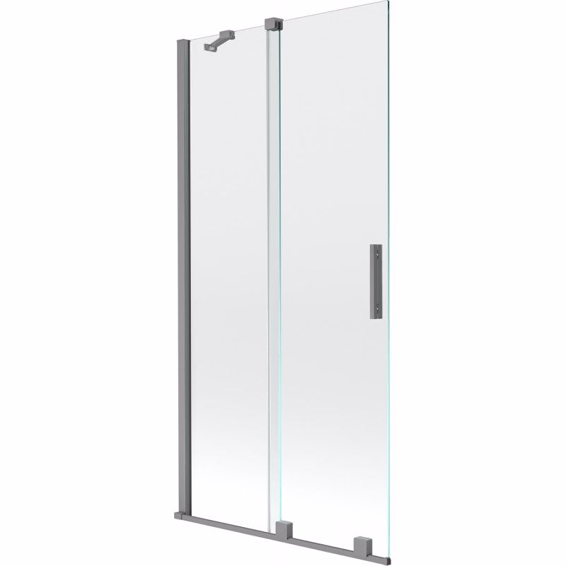 MEXEN/S - Velár dvojkrídlová posuvná vaňová zástena 95 x 150, transparent, grafit metal 896-095-000-01-95