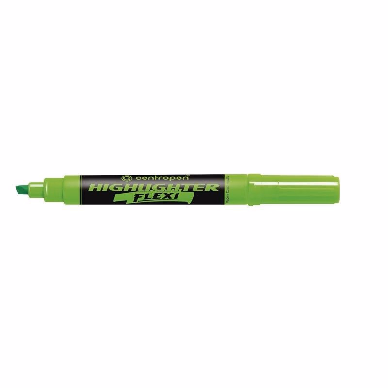 Zvýrazňovač Centropen 8542 Highlighter Flexi zelený klinový hrot 1-5mm