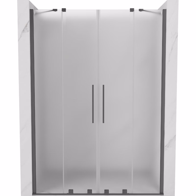 MEXEN/S - Velar Duo posuvné sprchové dvere 140, dekor, grafit metal 871-140-000-32-95