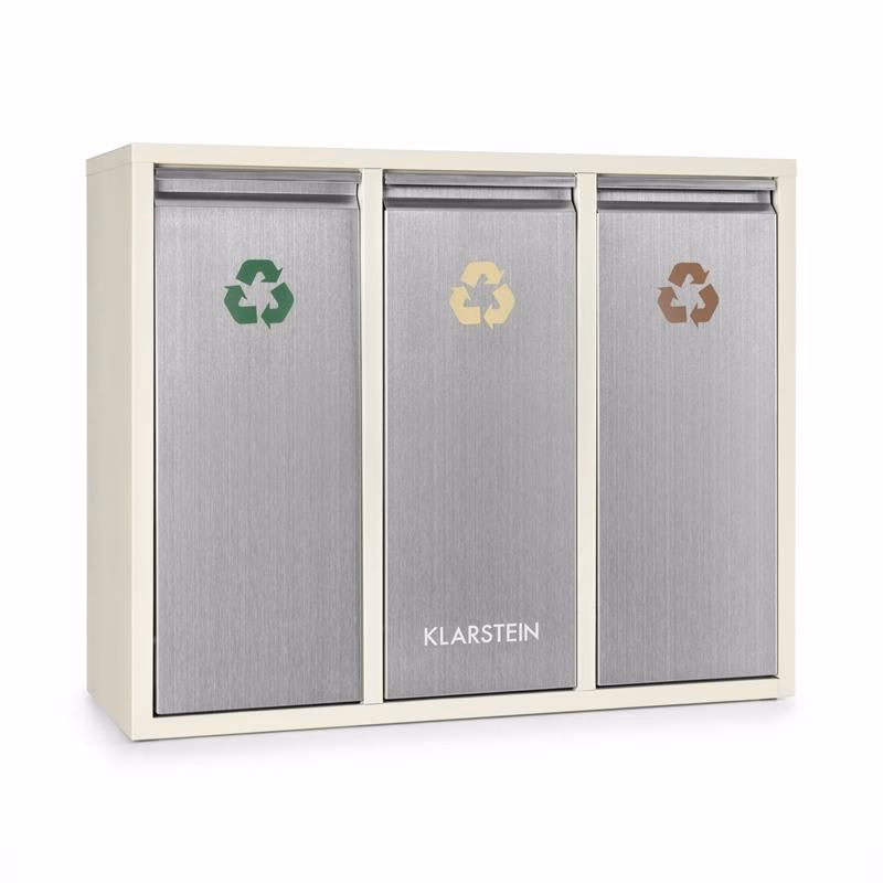 Klarstein Ordnungshütter 3, 45 l, krémovo-béžová, box na triedený odpad, 3 x 15 l