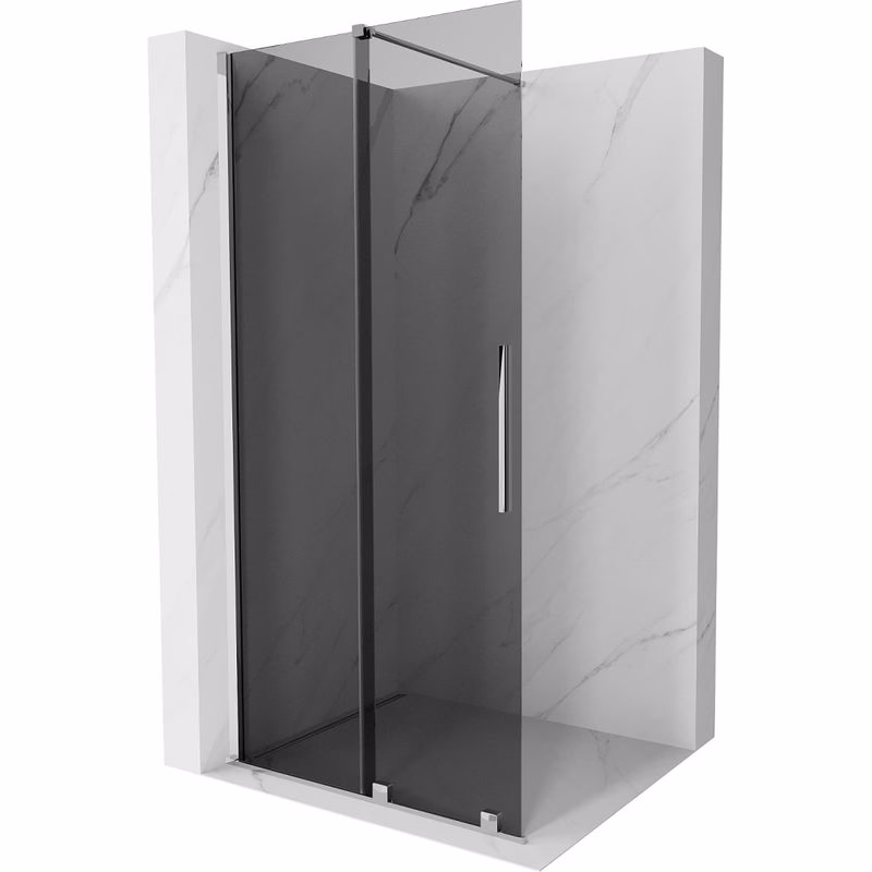 MEXEN/S - Velar Sprchová zástena posuvná Walk-in 90 x 200, grafit 8 mm, chróm 871-090-000-43-01