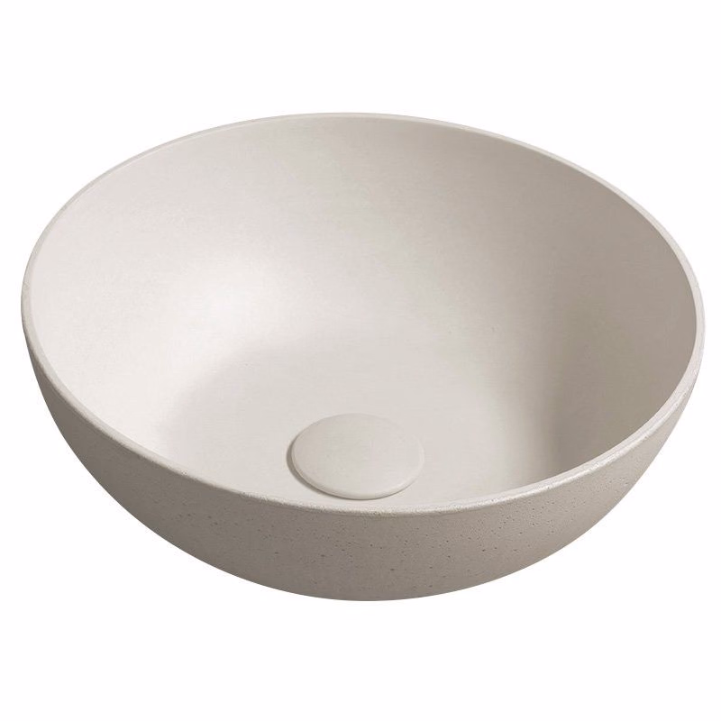 SAPHO - FORMIGO betónové umývadlo na dosku, priemer 39cm, piesková mat FG314