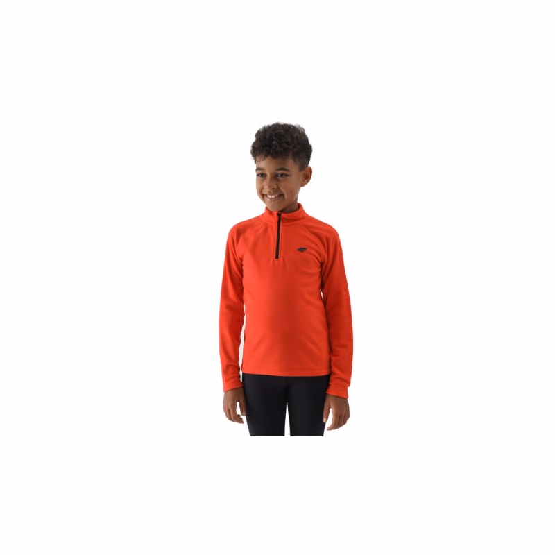 Chlapčenská lyžiarska flisová mikina 4F JUNIOR FLEECE UNDERWEAR-JWAW24UFLEM050-62S-RED