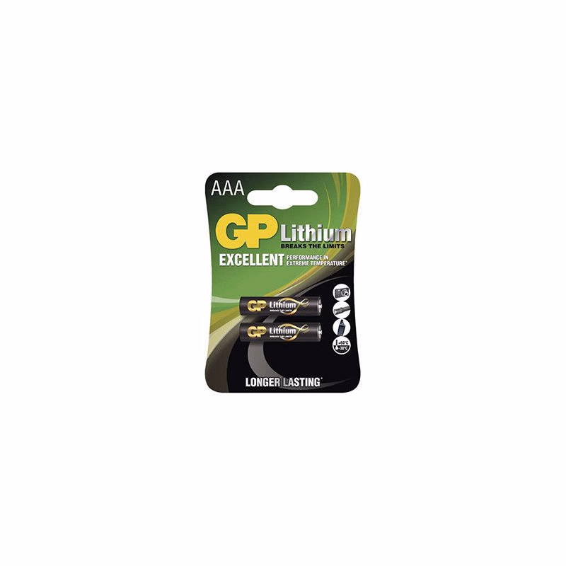 GP Jednorazové lithiová batéria AAA, 2-pack