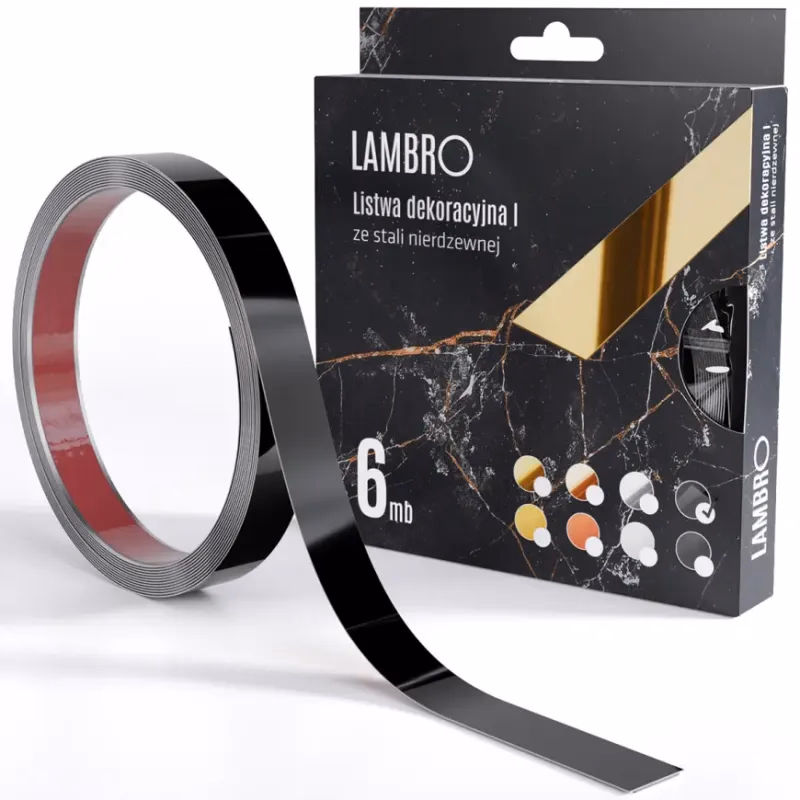 Samolepiaca dekoratívna lišta v rolke 2 cm čierna 6 bm lesk