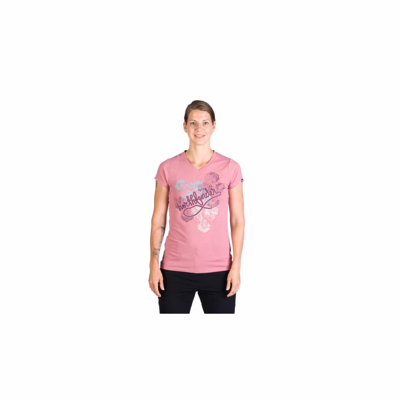 Dámske turistické tričko s krátkym rukávom NORTHFINDER SHERRY-366-rose