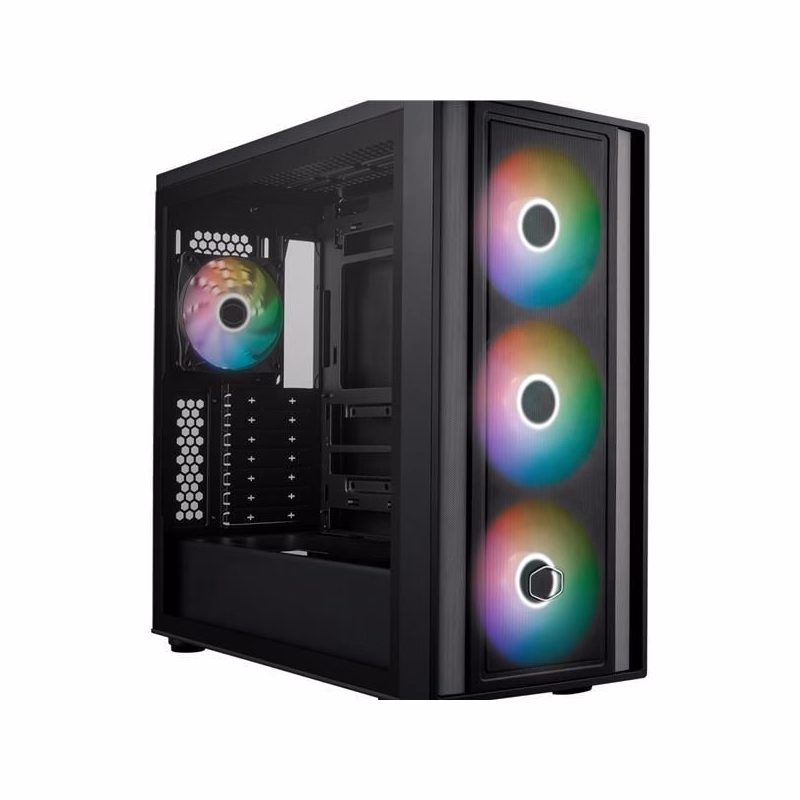 Cooler Master case MasterBox 600, ATX, Priehľadná bočnica, 3x 140mm ARGB Fan, 1x 120mm ARGB Fan, ARGB Hub, Čierna