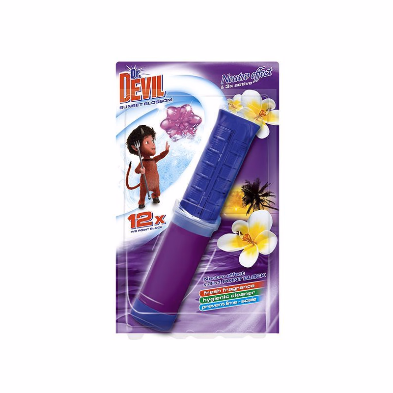 Dr.Devil WC gél bodový blok 3v1 Sunset blossom 75ml
