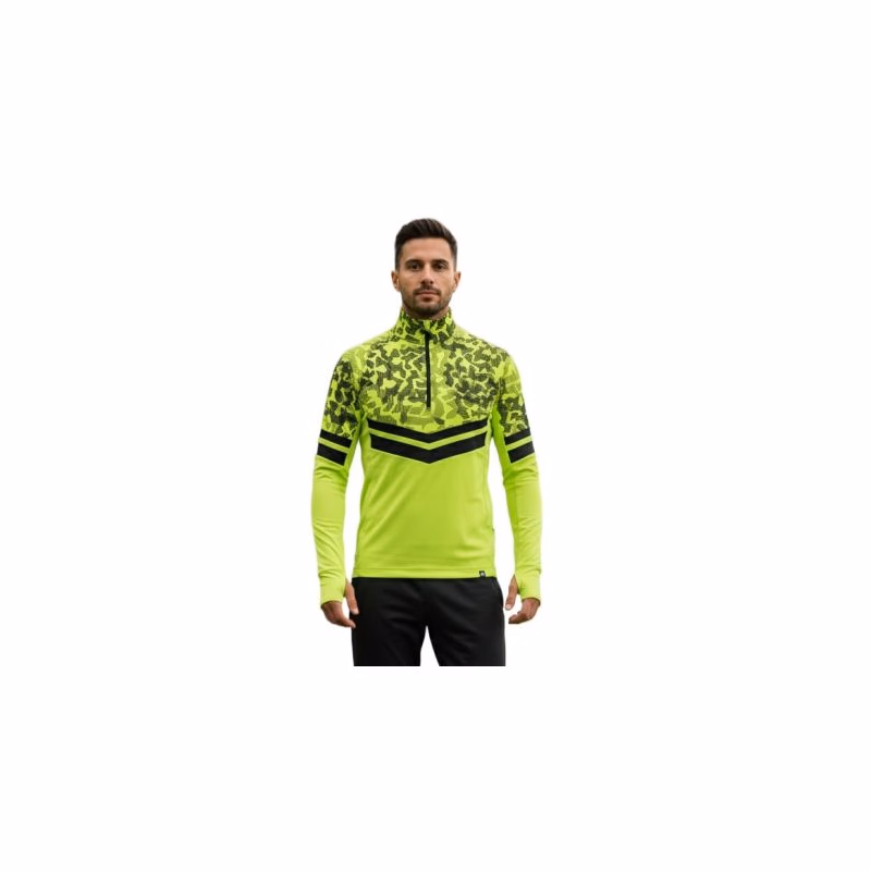 Pánska lyžiarska mikina s 1 2 zipsom NORTHFINDER BERTI-553limegreenblack