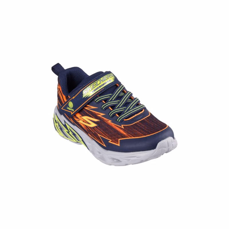 Chlapčenská rekreačná obuv SKECHERS S Lights Light Storm 2.0 K navy orange
