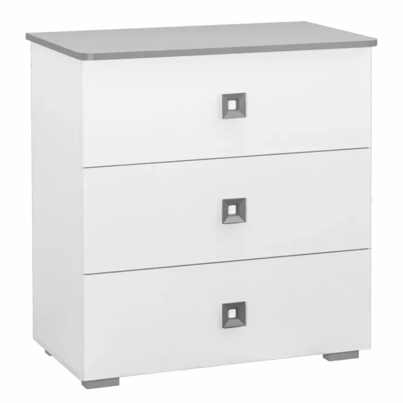 Komoda Bb05  biela+sivá