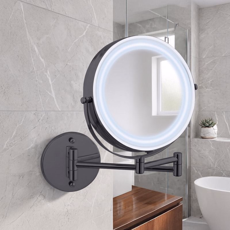 Kozmetické zrkadlo Power-Loc® LED Lumi, čierne