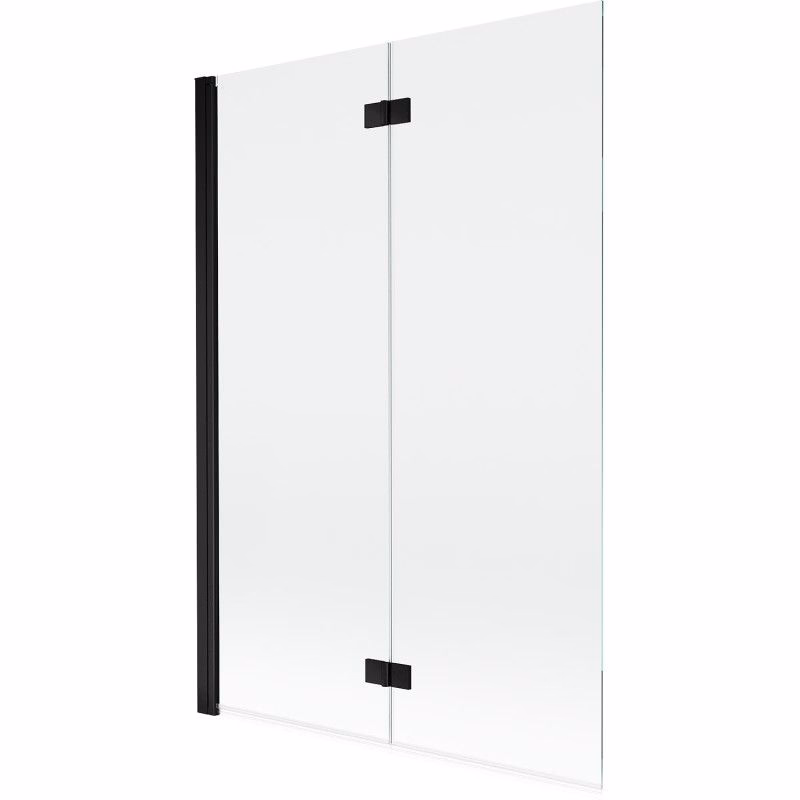 MEXEN - MIST vaňová zástena 120x150 cm 6mm 2-s, čierna, číra, ľavá 8A9-120-002-70-00-L