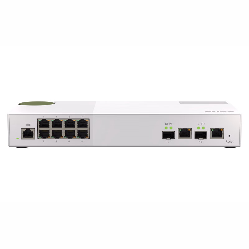 QNAP riadený switch QSW-M2108-2C (8x 2,5GbE RJ45 a 2x kombinované 10GbE SFP+ / RJ-45)
