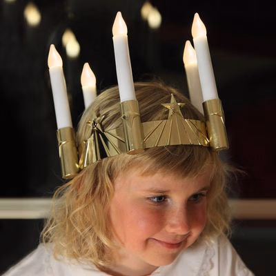 Päť-plameňová Luciina koruna s LED