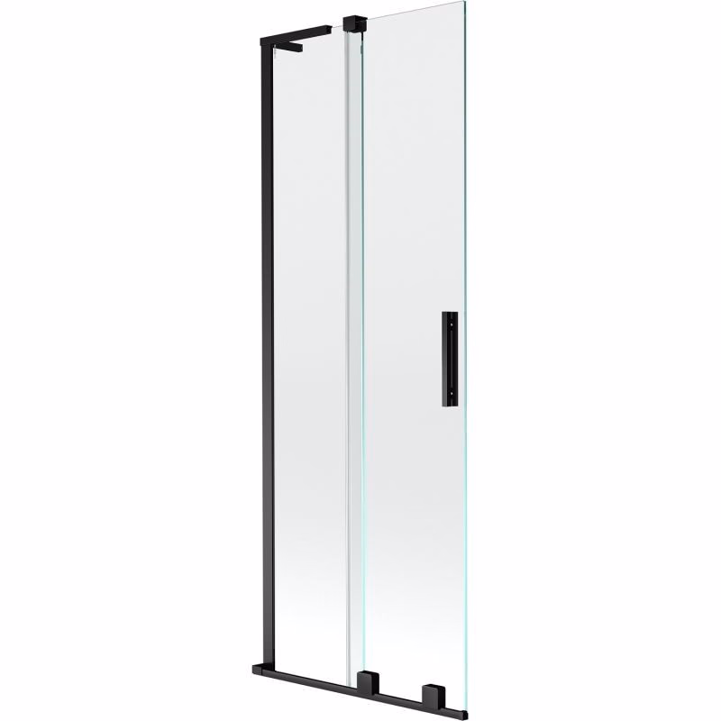MEXEN/S - Velar L dvojkrídlová posuvná vaňová zástena 75 x 150, transparent, čierna 896-075-003-01-70