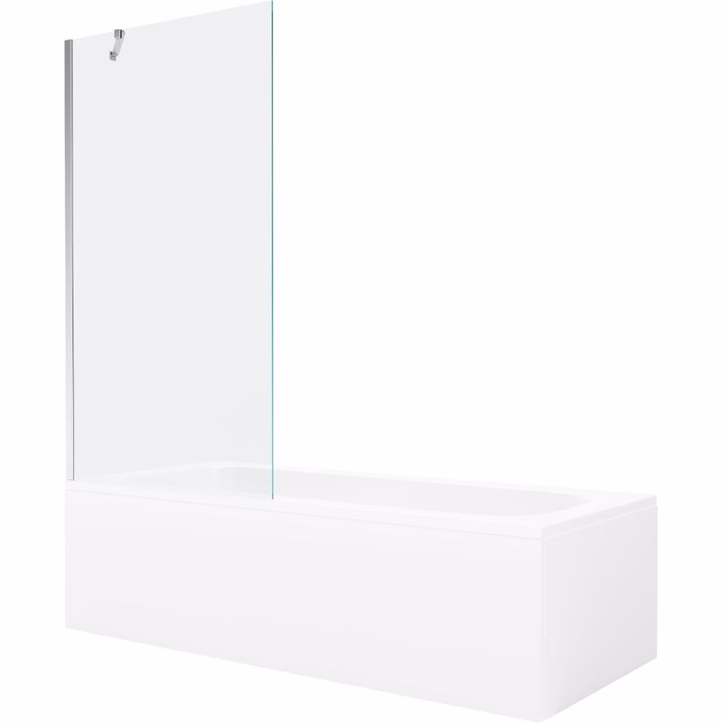 MEXEN/S - Vega obdĺžniková vaňa 170 x 70 cm s panelom + vaňová zástena 90, transparent, chróm 550117070X9509000001
