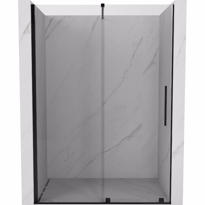 MEXEN/S - Velár posuvné sprchové dvere 160, transparent, čierna 871-160-000-01-70