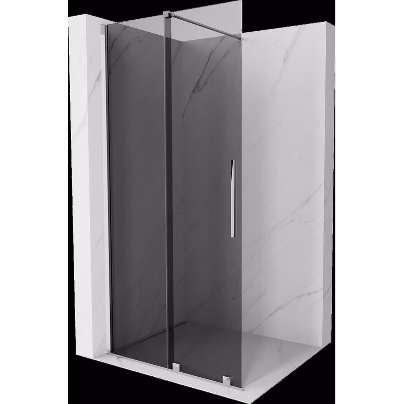 MEXEN/S - Velar Sprchová zástena posuvná Walk-in 120 x 200, grafit 8 mm, chróm 871-120-000-43-01