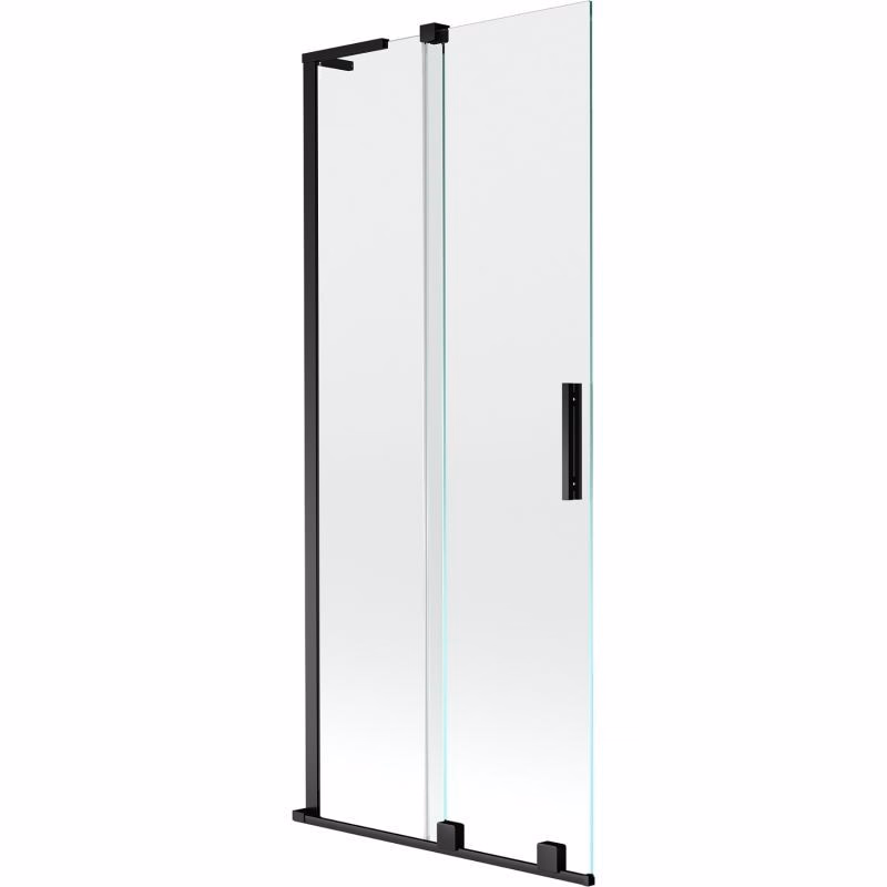 MEXEN/S - Velar L dvojkrídlová posuvná vaňová zástena 80 x 150, transparent, čierna 896-080-003-01-70