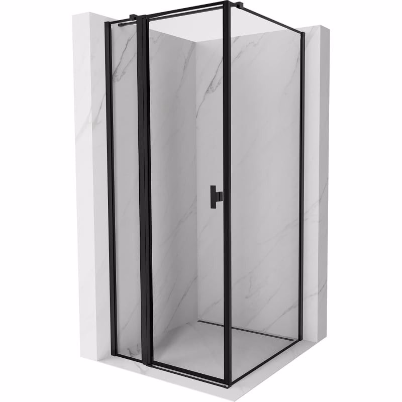 MEXEN/S - Mist T sprchovací kút dvere krídlové ľavá 90 x 90, čierny okraj, čierna 8A4T-090-090-70-70-L