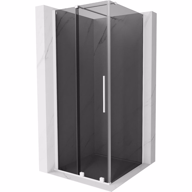 MEXEN/S - Velár sprchovací kút, posuvné dvere 90 x 90, grafit, biela 871-090-090-41-20