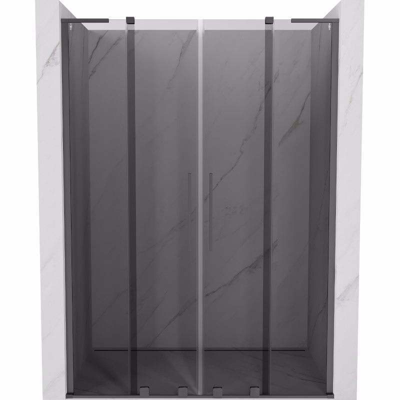 MEXEN/S - Velar L Duo posuvné sprchové dvere 160, grafit, grafit metal 871-160-003-42-95