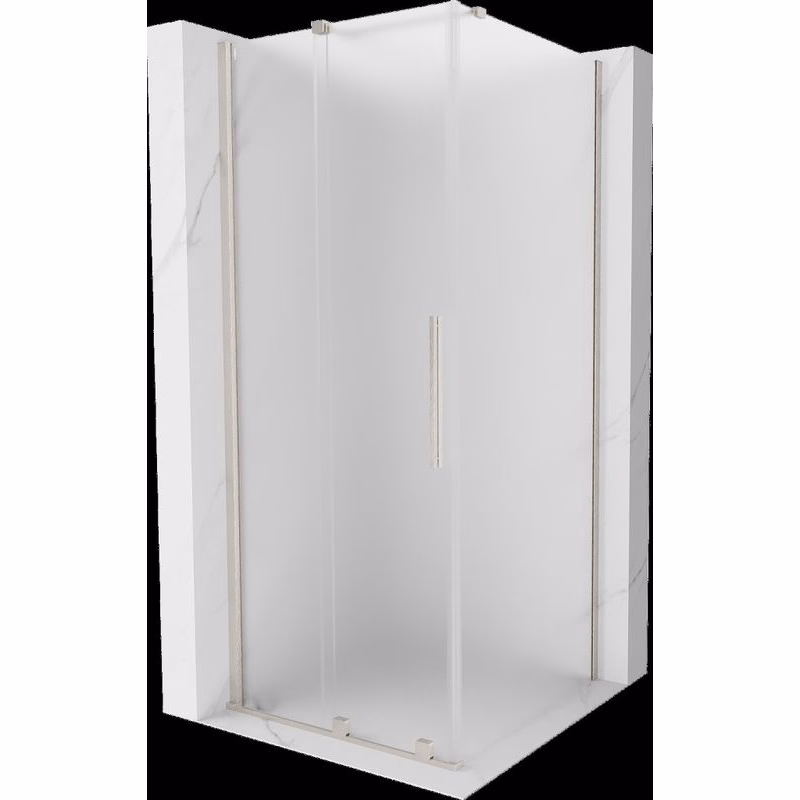 MEXEN/S - Velár sprchovací kút, posuvné dvere 90 x 90, dekor, nikel kartáčovaný 871-090-090-31-97