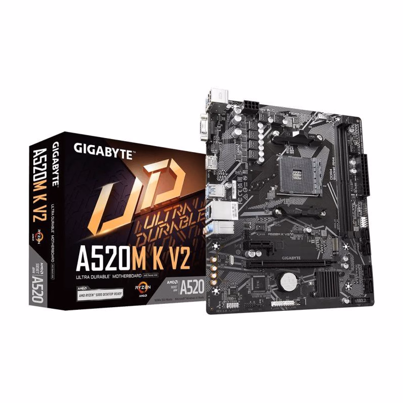 GIGABYTE MB Sc AM4 A520M V2, AMD A520M, 2xDDR4, 1xHDMI, 1xVGA, mATX