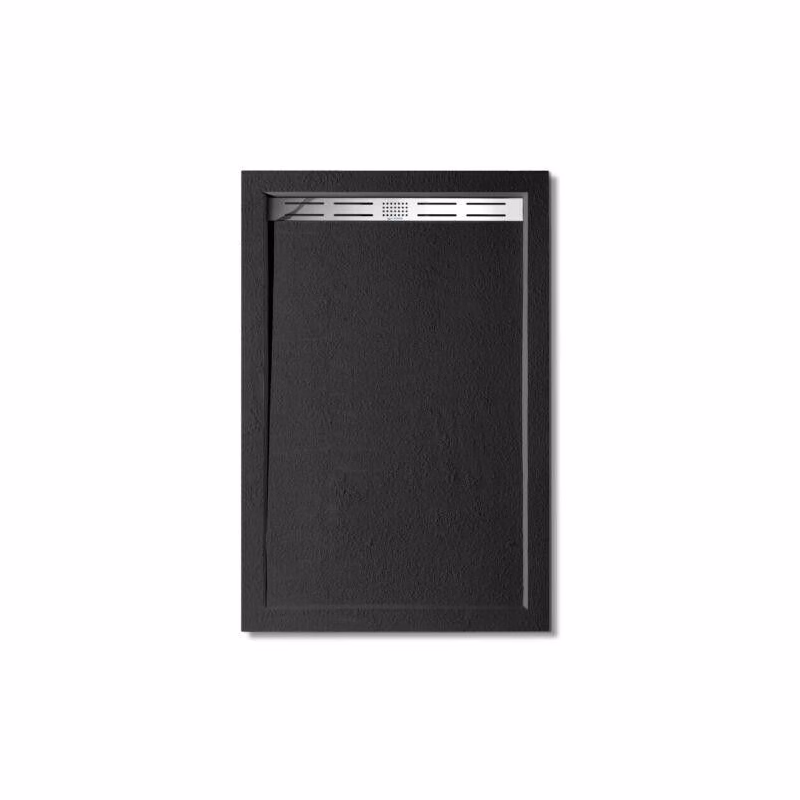 H K - BLACK STAR sprchová vanička z liateho mramoru, obdĺžnik, 80x70x3 cm SE-BLACKSTAR8070SET