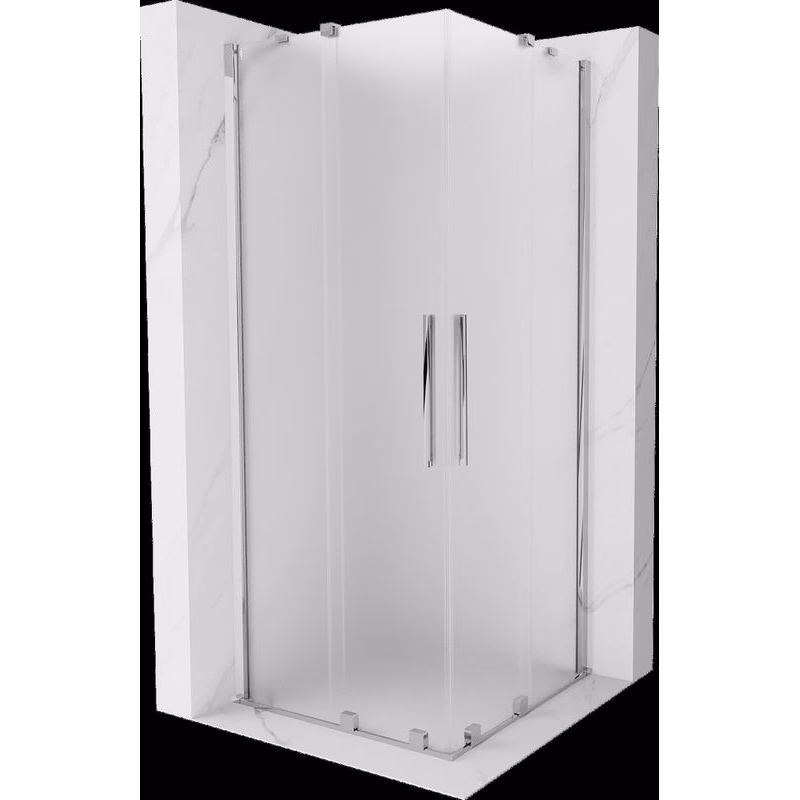 MEXEN/S - Velar Duo sprchovací kút, posuvné dvere 90 x 90, dekor, chróm 871-090-090-32-01