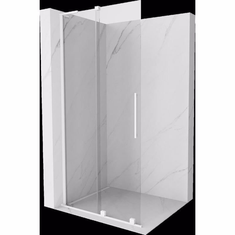 MEXEN/S - Velar L Sprchová zástena posuvná Walk-in 120 x 200, transparent 8 mm, biela 871-120-003-03-20