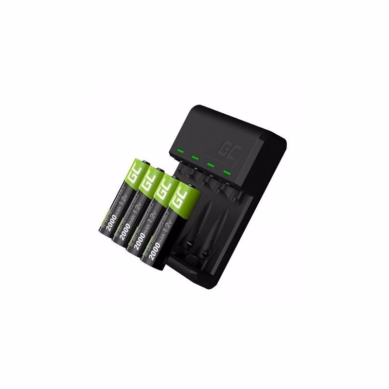 Green Cell Sada nabíjačky VitalCharger a 4x dobíjacie batérie AA 2000mAh Ni-MH