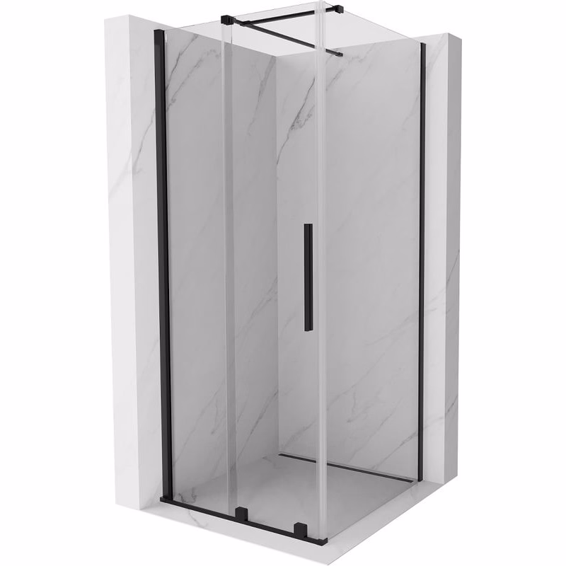 MEXEN/S - Velár sprchovací kút 100 x 100, transparent, čierna 871-100-100-01-70