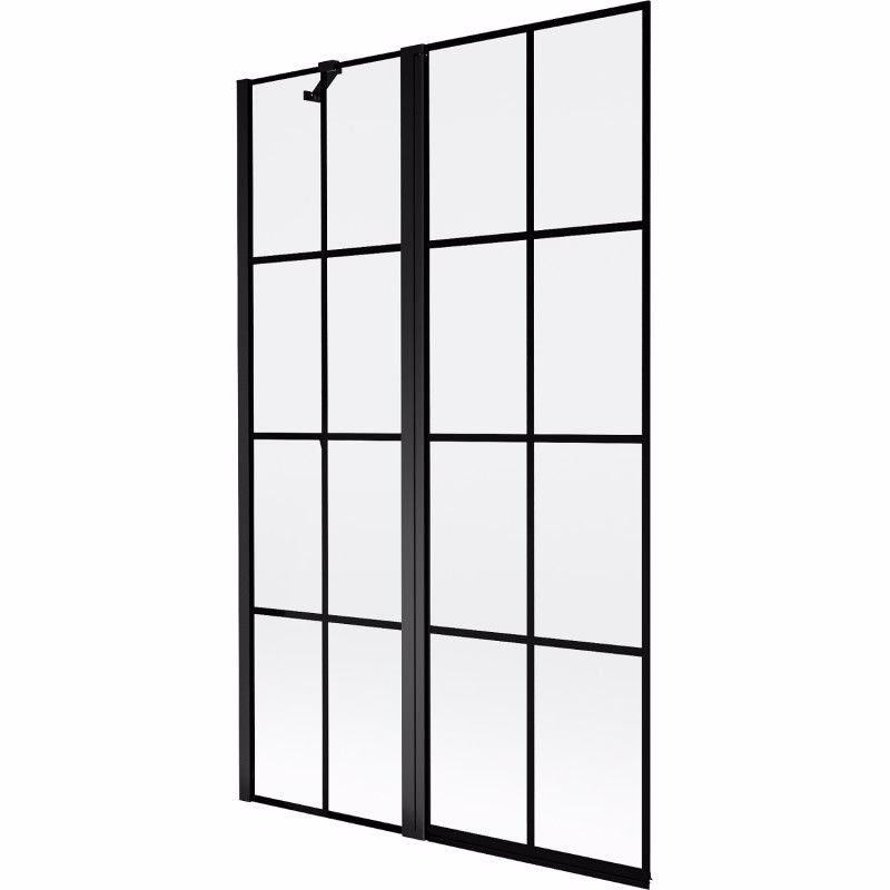 MEXEN - MIST vaňová zástena 110x150 cm 6mm f+s, čierna, dekor, ľavá 8A9-110-011-70-77-L