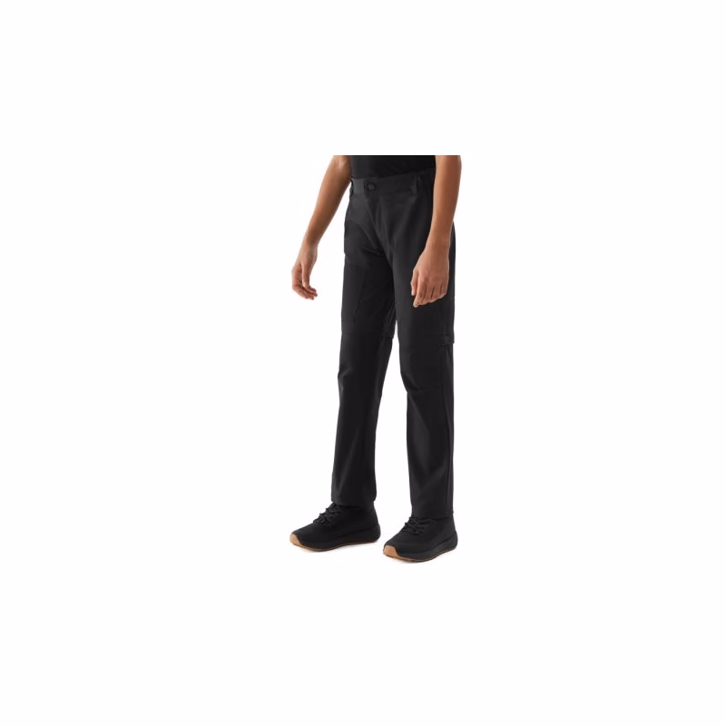 Dievčenské turistické nohavice 4F JUNIOR TROUSERS FNK-JWSS24TFTRF494-21S-BLACK
