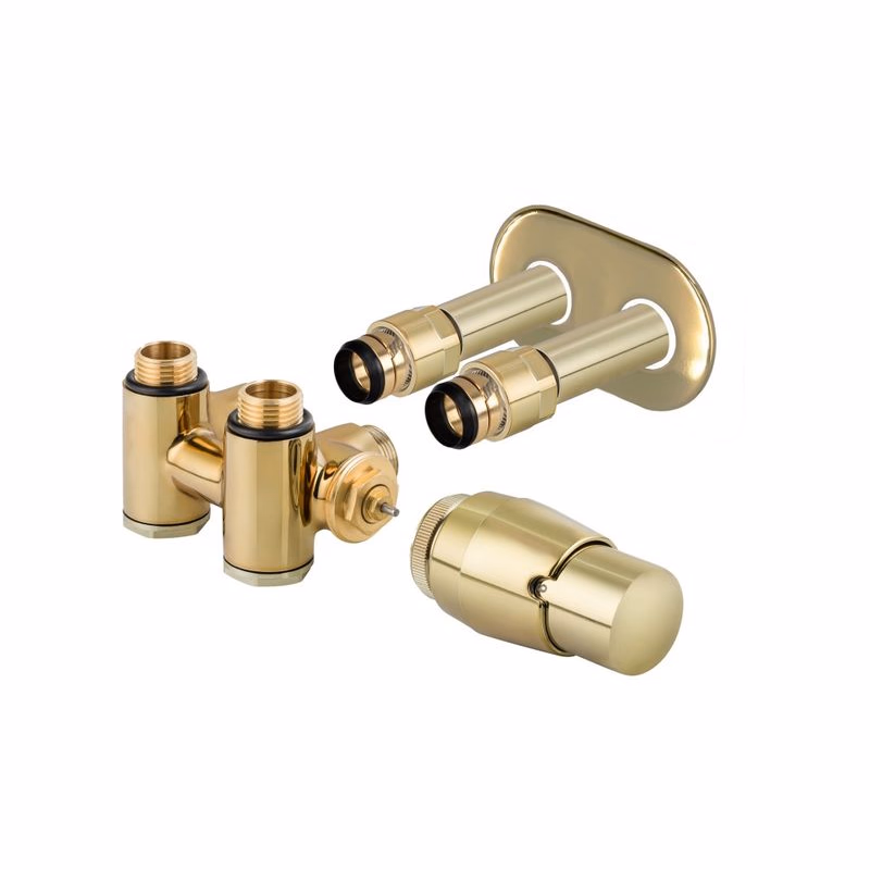HOPA - THERMCOMB-SET, stredový ventil (Z4K) s pripojením pre elektrickú tyč - Farba - Zlatá, Variant - Pravá RDTHERMCOMSETRG