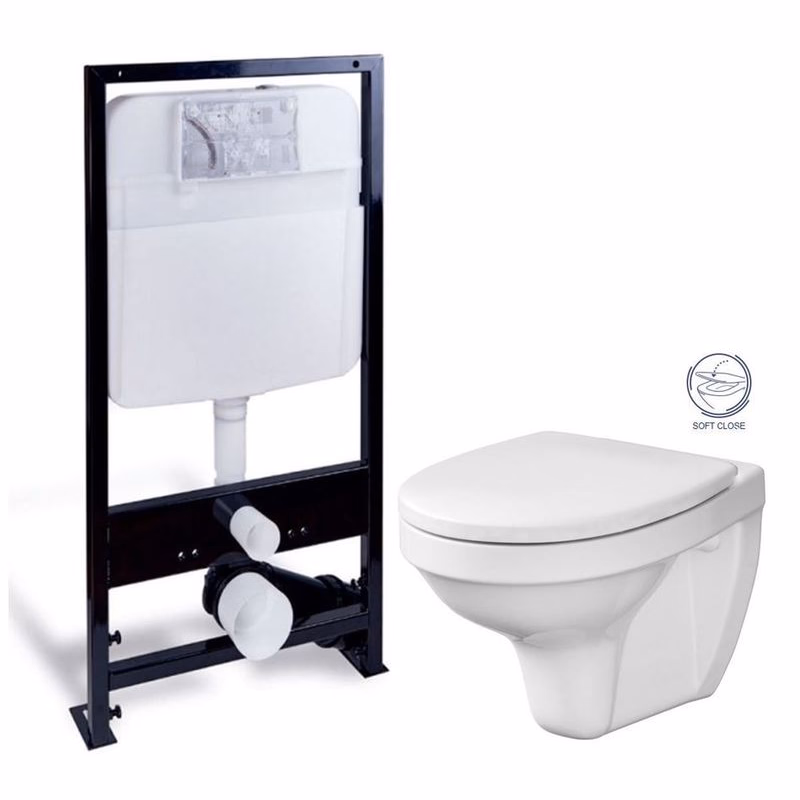 PRIM predstenový inštalačný systém bez tlačidla + WC CERSANIT DELFI + SOFT SEDADLO PRIM_20/0026 X DE2