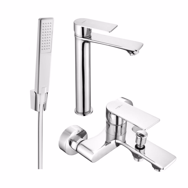 MEXEN/S - Royo R72 Set umývadlové a vaňové batérie s príslušenstvom, chróm 72213R72-00