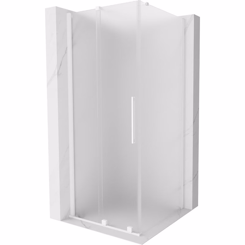 MEXEN/S - Velár sprchovací kút, posuvné dvere 100 x 100, dekor, biela 871-100-100-31-20