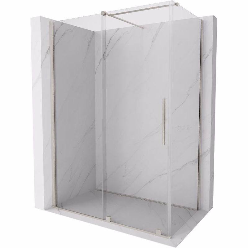 MEXEN/S - Velár sprchovací kút, posuvné dvere 150 x 80, transparent, nikel kefovaná 871-150-080-01-97