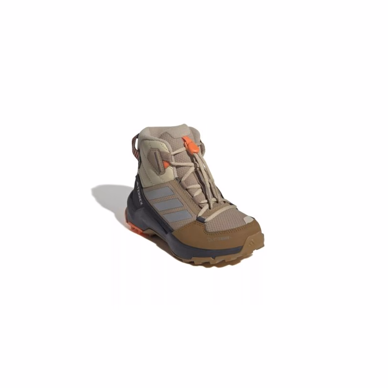 Chlapčenské členkové zimné topánky ADIDAS Terrex AX4R ClimaWarm+ Jr cardboard matte silver semi impact orange