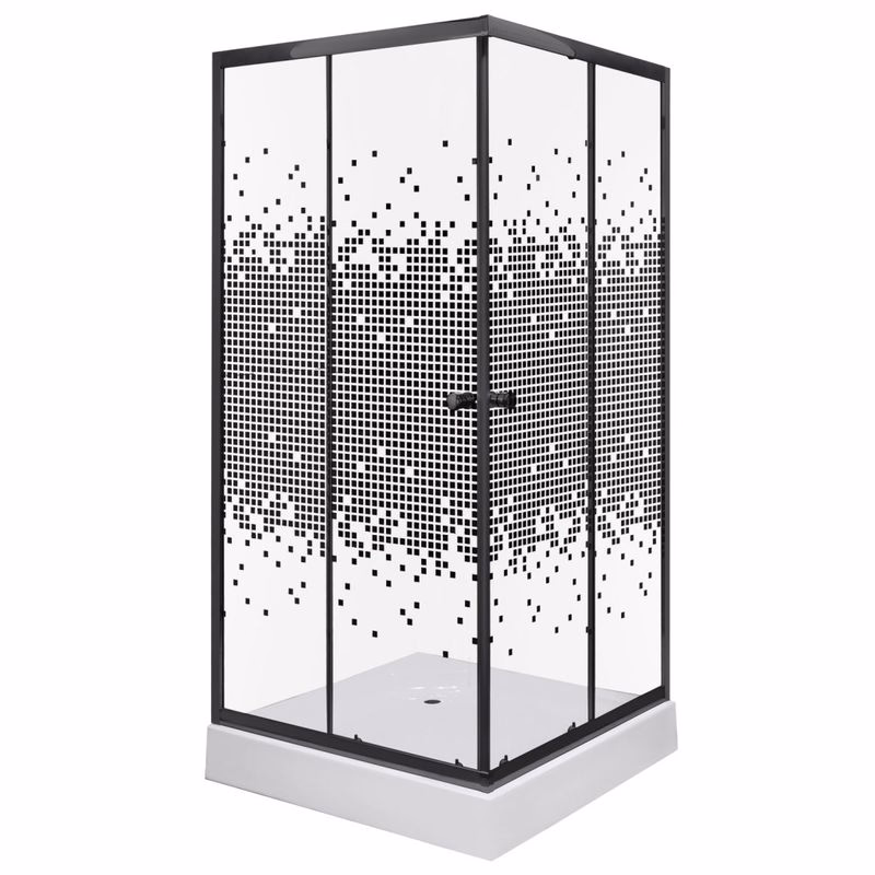 KERRA - Sprchovací kút Čierny Pixel SQ 80 (s vaničkou) 5907548118349