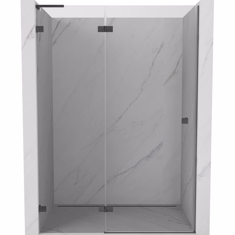 MEXEN/S - Lunar L sprchové dvere krídlové ľavé 140, transparent, grafit kartáčovaná 834L-140-000-66-00-L