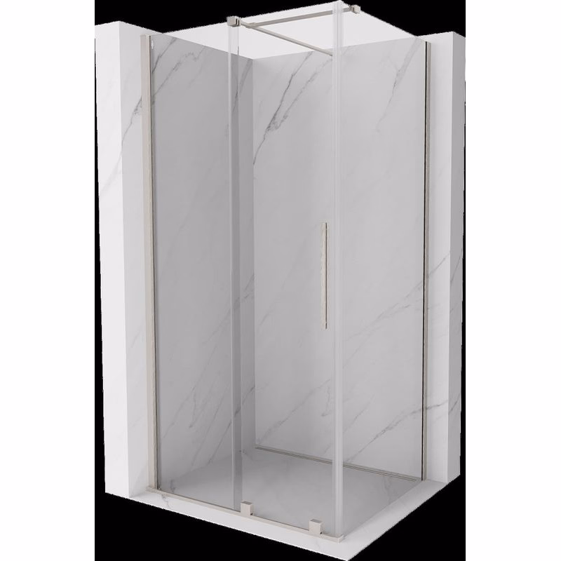 MEXEN/S - Velár sprchovací kút, posuvné dvere 90 x 75, transparent, nikel kefovaná 871-090-075-01-97