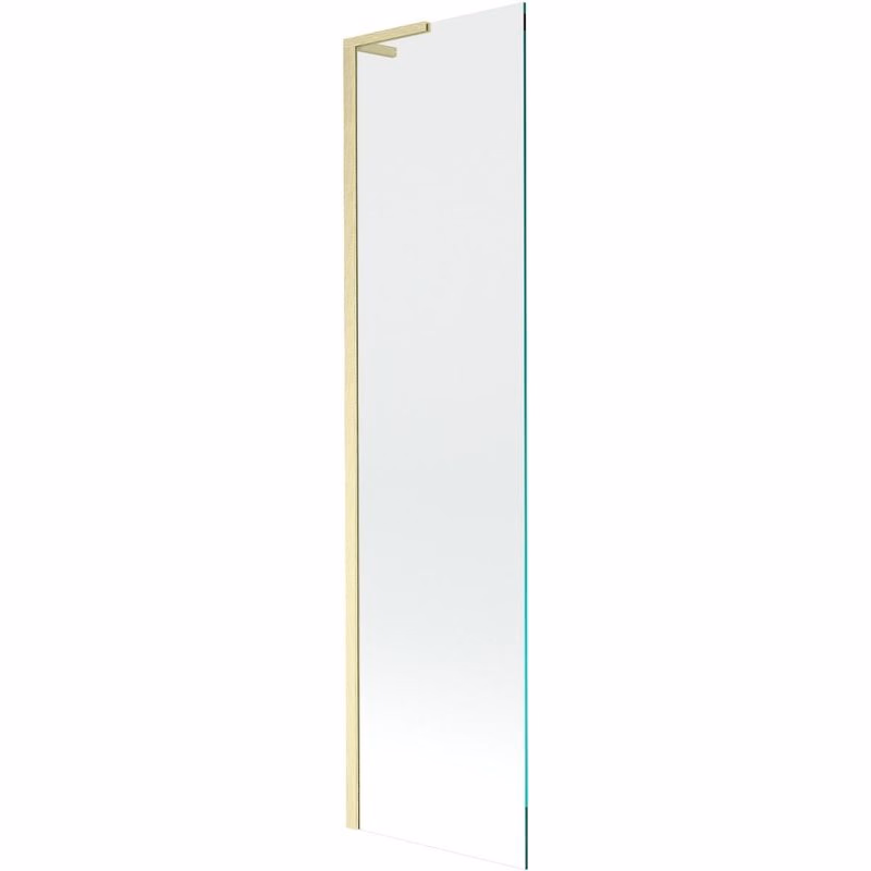 MEXEN/S - Next L vaňová zástena FIX 100 x 150, transparent, zlato kartáčovaný 895-100-000-03-00-55