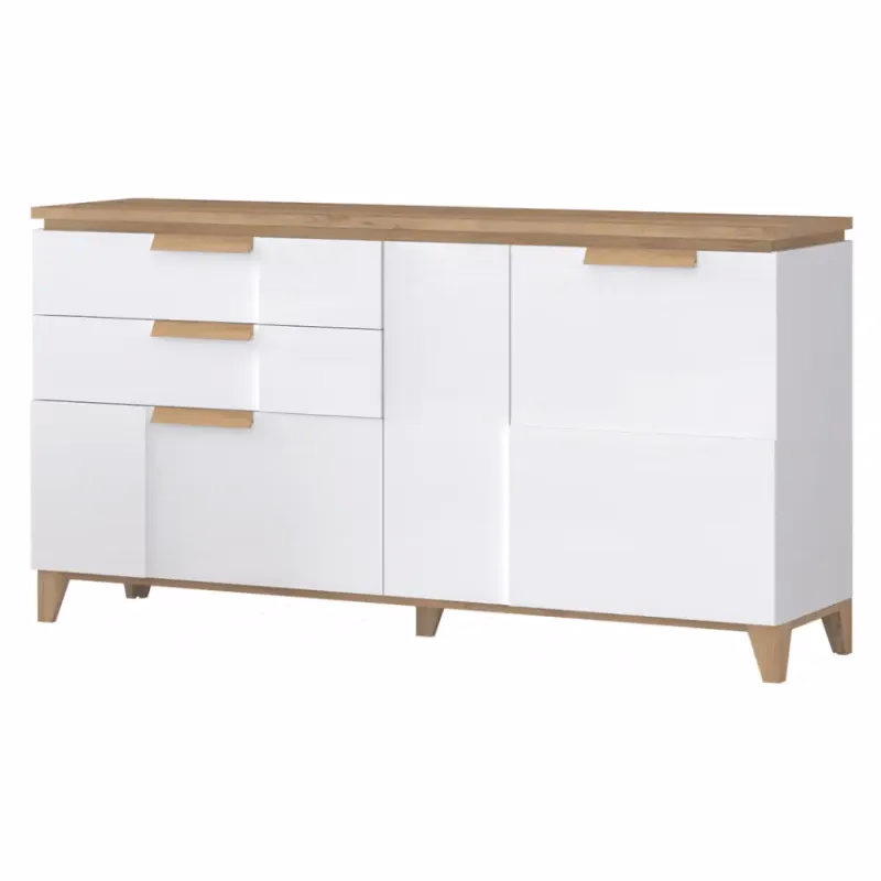 Komoda Brio K23 lakovaná pacific orech/crystal white