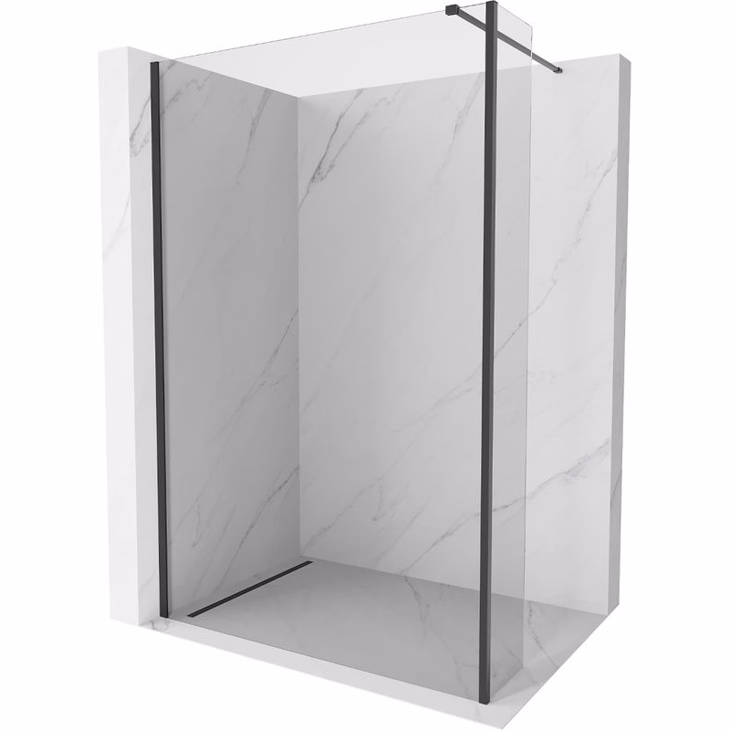 MEXEN/S - Kioto Sprchová zástena WALK-IN 110 x 40, transparent, čierna 800-110-212-70-00-040