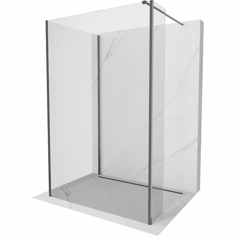 MEXEN/S - Kyoto Sprchová zástena WALK-IN 120 x 100 x 40, transparent, grafit kartáčovaná 800-120-100-221-66-00-040